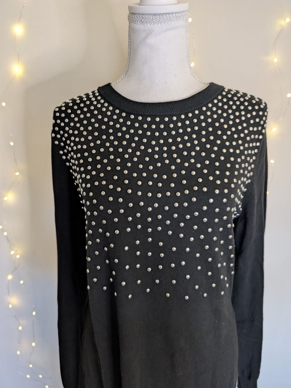 Michael Kors Black Long-Sleeve Studded Dress - Picture 2 of 9